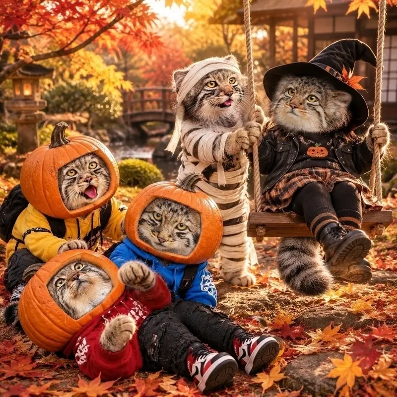 Фотография с манулом в Кобе Царстве Животных